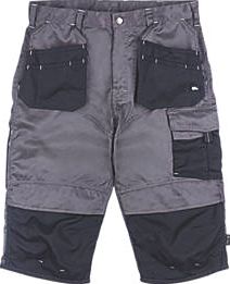 Hyena, 1228[^]1571F Brecon Pirate Shorts Grey / Black 38`` W