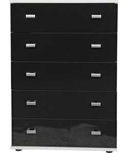 5 Drawer Chest - Black Gloss