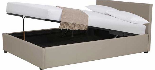 Hygena Ashton Double Ottoman Bed Frame - Latte