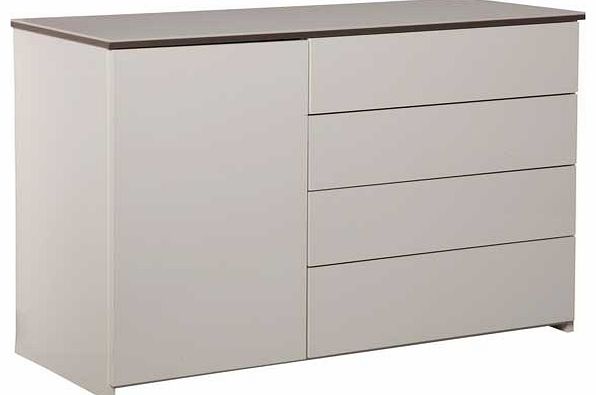 Aurora 1 Door 4 Drawer Sideboard - White