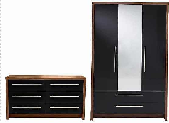 Camden 2 Pc 3 Dr 2 Drw Wardrobe Package - Black