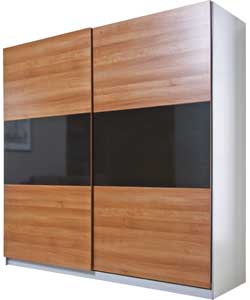 Chicago 2000mm Wardrobe Doors - Walnut and Black