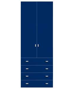 Hygena Kids Modular 2 Door 4 Drawer Wardrobe Blue and