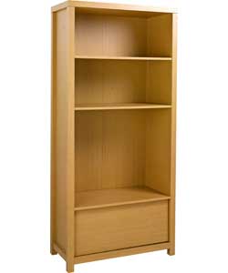 Linear Tall Office Bookcase - Oak Effect