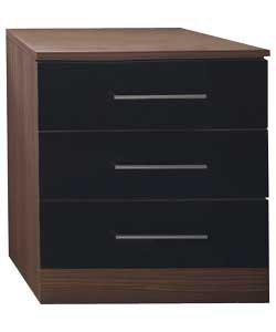 Madrid Assembled 3 Drawer Chest -Black