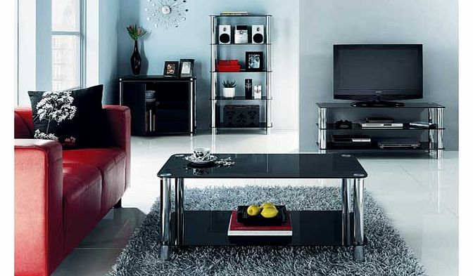 Hygena Matrix 2 Door Sideboard - Black Glass