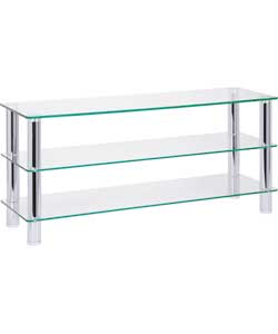 Hygena Matrix TV Bench - Clear Glass