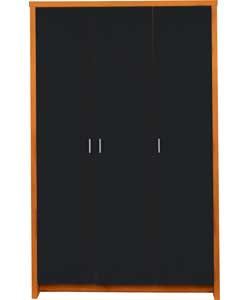 Hygena Misaki 3 Door Wardrobe - Black Gloss