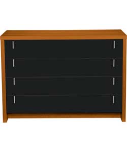 Hygena Misaki 4 Drawer Chest - Black Gloss