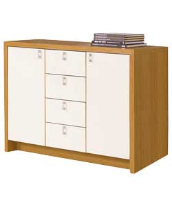 Hygena Misaki Oak and Cream High Gloss Sideboard