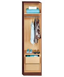 Modular 1 Door 2 Drw Wardrobe - Wenge &