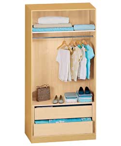 Modular 2 Door 2 Drawer Wardrobe - Oak