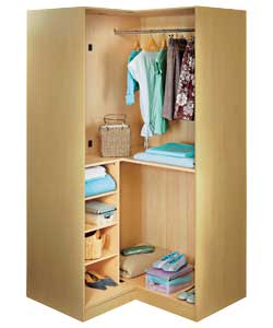 Hygena Modular Corner Wardrobe - Oak Panelled