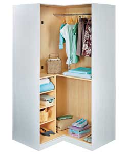 Modular Corner Wardrobe - White Mirrored