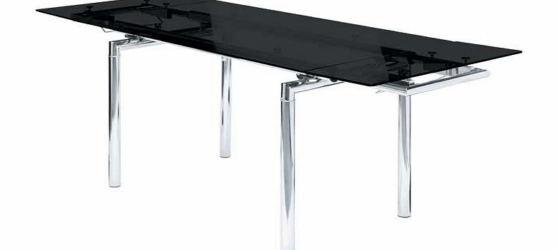 Hygena Savannah Black Glass Extendable Dining