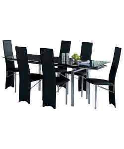 Hygena Savannah Glass Extendable Dining Table