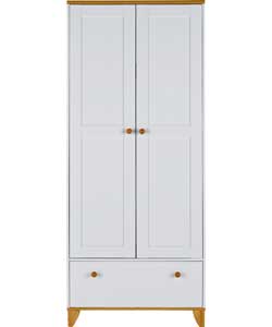 Shaker 2 Door 1 Drawer Wardrobe - Oak &