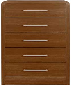 Hygena Strand Assembled 5 Drawer Chest - Walnut