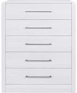 Strand Assembled 5 Drawer Chest - White