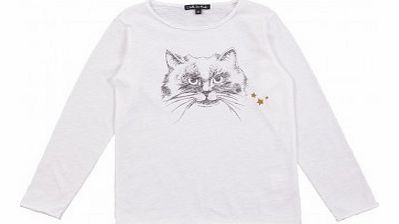 Cat T-shirt Off white `2 years,4 years,6 years,8