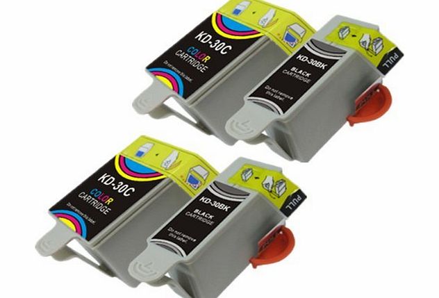 iatuk 2 Sets (4 Inks) Kodak 30XL Compatible High Capacity Ink Cartridges Combo Pack 30 Black   30CL Colour For ESP C110 ESP C310 ESP C315 ESP Series C100 ESP Series C300 ESP Office 2150 ESP Office 2170 ESP 