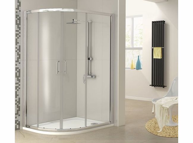 iBath 1000 x 800 mm Offset Quadrant Sliding Glass Door Shower Enclosure Cubicle