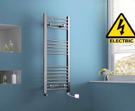 iBath 1200 x 400 mm Electric Straight Towel Rail Radiator Chrome Heated Ladder