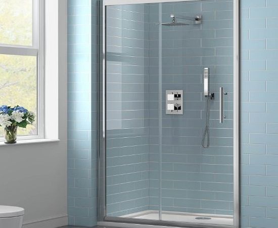 iBath 1200mm Designer Sliding EasyClean Glass Shower Enclosure Cubicle Doors Set