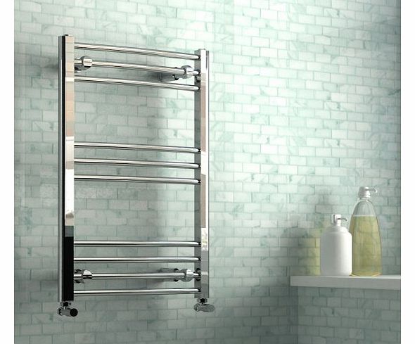 iBath 500 x 800 Heated Towel Rail / Radiator / Warmer - Curved Chrome