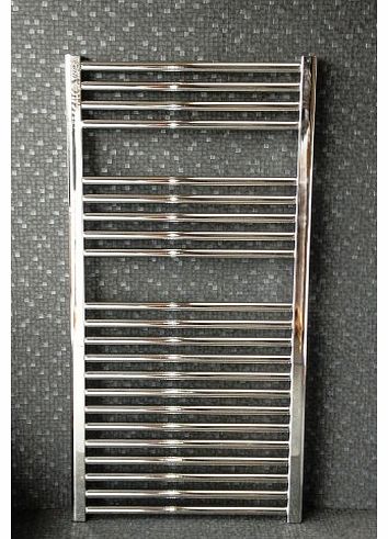 iBath 600 x 1200 Heated Towel Rail / Radiator / Warmer - Straight Chrome 2330 BTUs