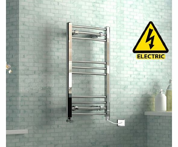 iBath 650 x 400mm Electric Curved Chrome Heated Towel Rail Radiator