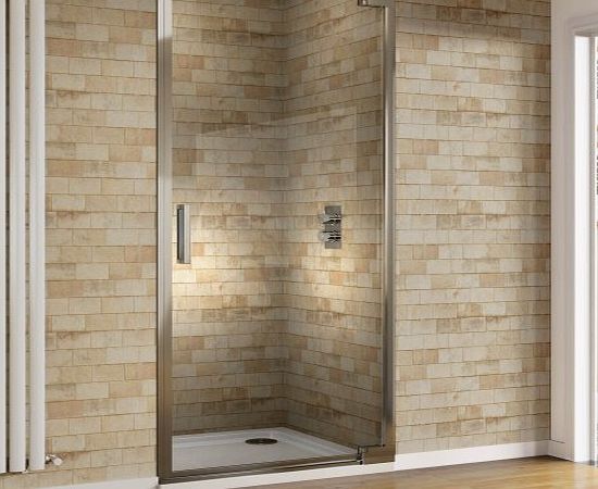 iBath 760mm Designer Hinge EasyClean Glass Shower Enclosure Cubicle Doors Set