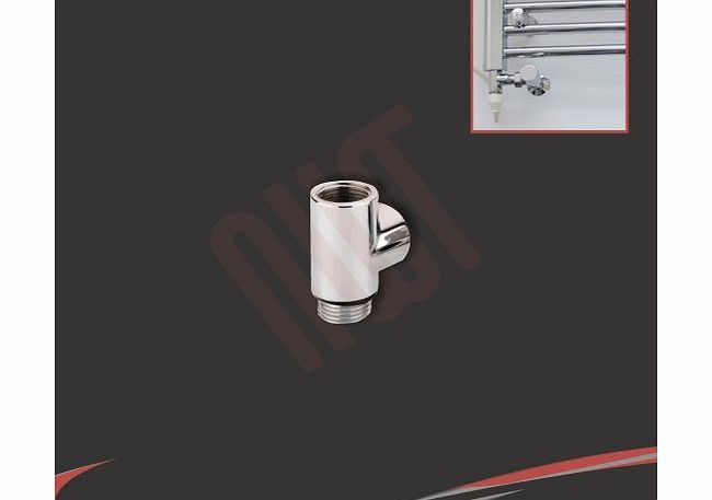 Chrome T-Piece for Dual Fuel / Electric Heated Towel Rail. Towel Warmer / Radiator / Holder / Rack T Piece