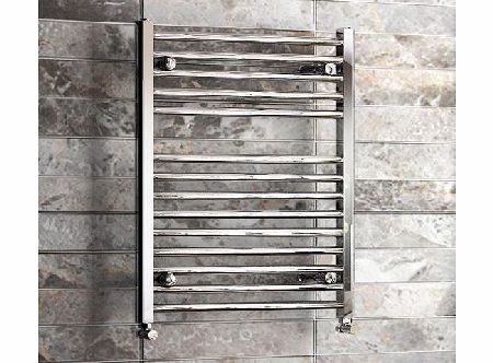 iBath Compact 800 x 600 mm Curved Heated Towel Rail Radiator in Chrome RK800600