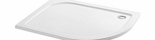 iBath Offset Quadrant 1200 x 800 mm Stone Shower Enclosure Tray   Waste - Right