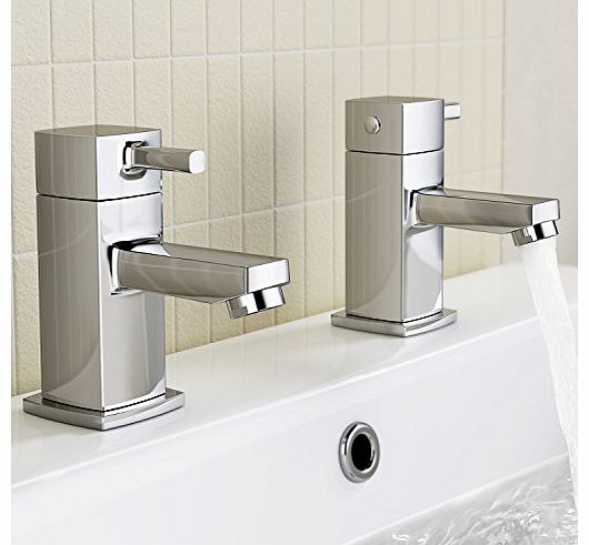 iBath Tamara Bathroom Taps - Chrome Hot and Cold Basin Taps