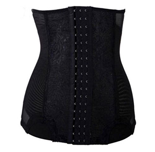 ibay wish gift Breathable Training Waist Underbust Bustier Slim Body Shaper Corset Cincher Trimmer Girdle Ibay (2XL/UK14-16, Black)