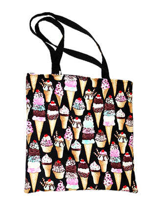 Ice Cream Print Tote Bag