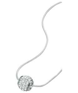 ice Glitz Sterling Silver Crystal Ball Slider Pendant