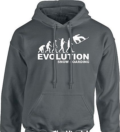 iClobber Evolution Of Snow Boarding Mens Hoodie Ape To Man Snowboard Snowboarding Hoody - Medium Adult - Grap