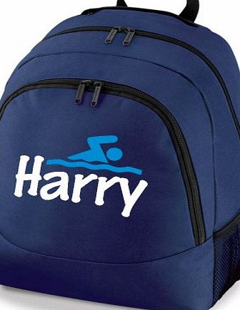 Swimming Backpack Personalised Boys Girls School Bag Rucksack Gym Swim Kit Bag - Navy