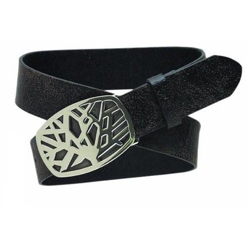 Mens Icon Criss Cross Leather Belt Black