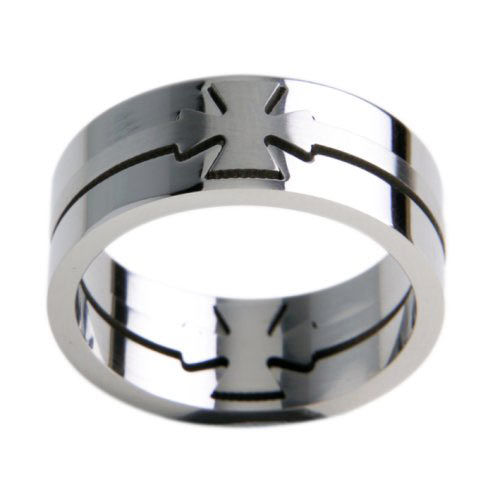 Icon Mens Icon Cross Cutaway Ring Na