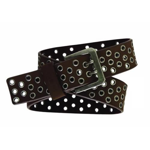 Mens Icon Eyelet Belt Brown