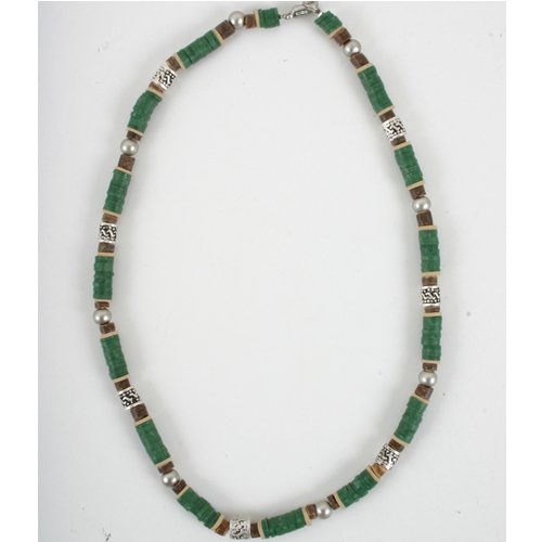 Icon Mens Icon Metal Bead Necklace Green