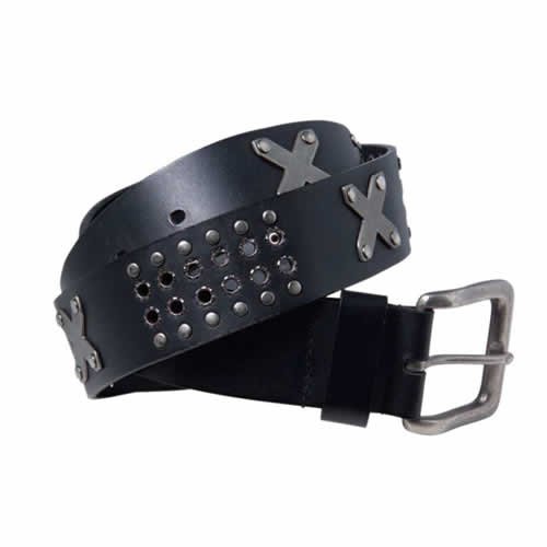 Mens Icon Metal Cross Silver Stud Belt N/a