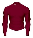 Icons Football Memorabilia UNDER ARMOUR Cold Gear Long Sleeve Mock , L, MAROON