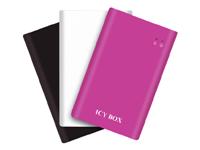 Icy Box IB-221STU-BPW external hard drive enclosure 2.5 SATA HDD to USB 2.0 with black white and pin