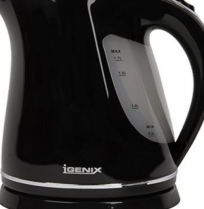 Igenix IG7204 1.7 Litre Blue Illuminating Rapid Boil Jug Kettle Black, 3000 Watt/3KW