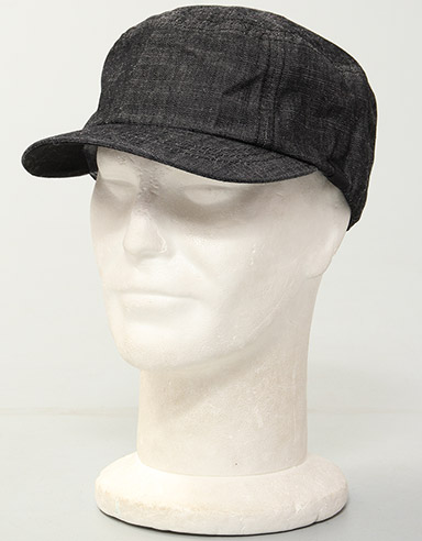 Denim Military Cap - Grey Denim